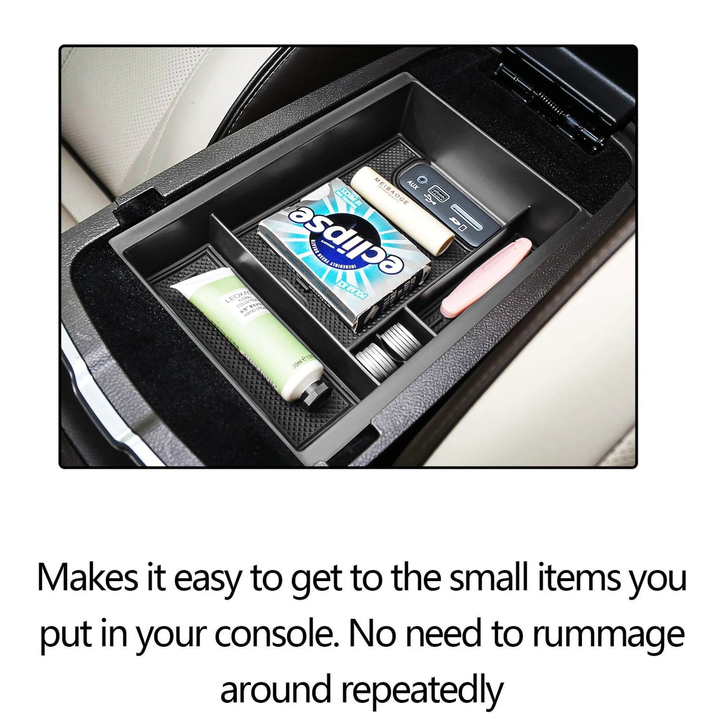 For Dodge Charger/Chrysler 300C 2011-2023 Armrest Storage Box Car Accessories Center Console Organizer Tray ABS Car Storage Box