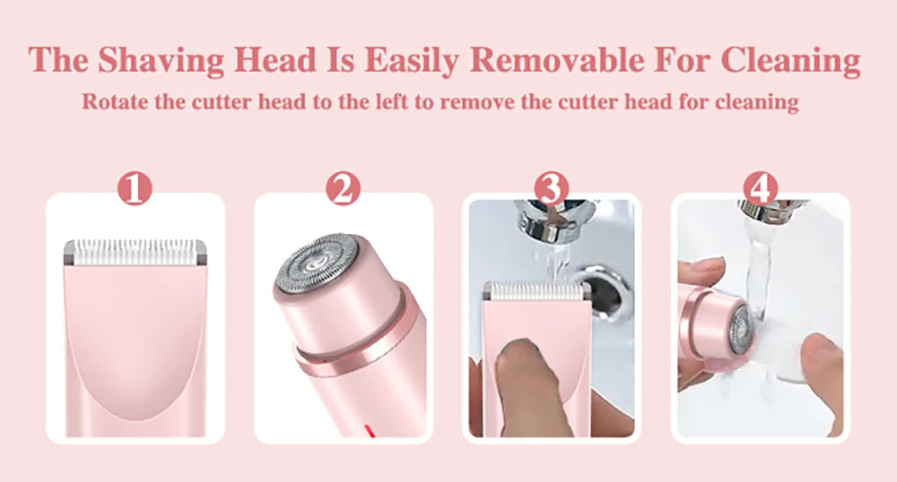 Electric Shaver for Woman Bikini Trimmer for Women Dual Head Electric Razor Waterproof Painless Bikini Shaver Pubic Hair Trimmer