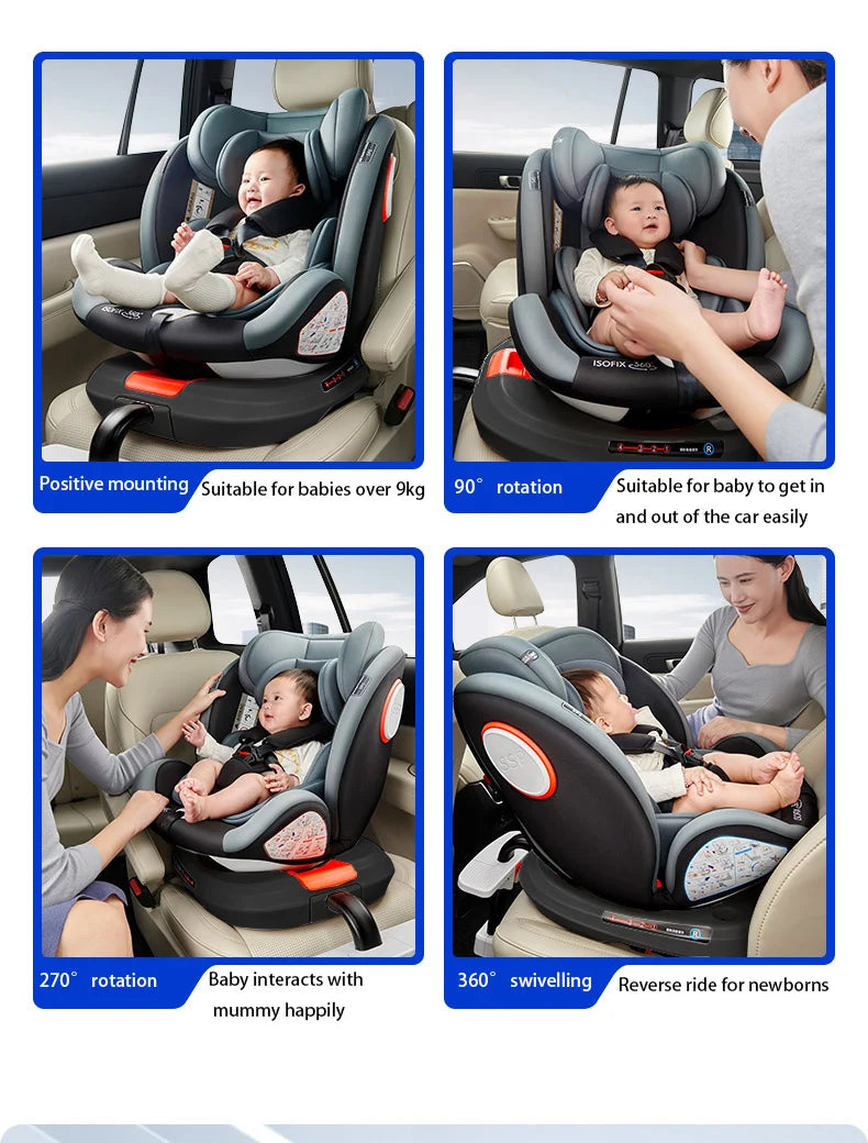 Baby Car Seats Infant Safety Car Seats Child Safety Booster Car Seats Convertible Child Safety Car Seats with Isofix for 0-12Y