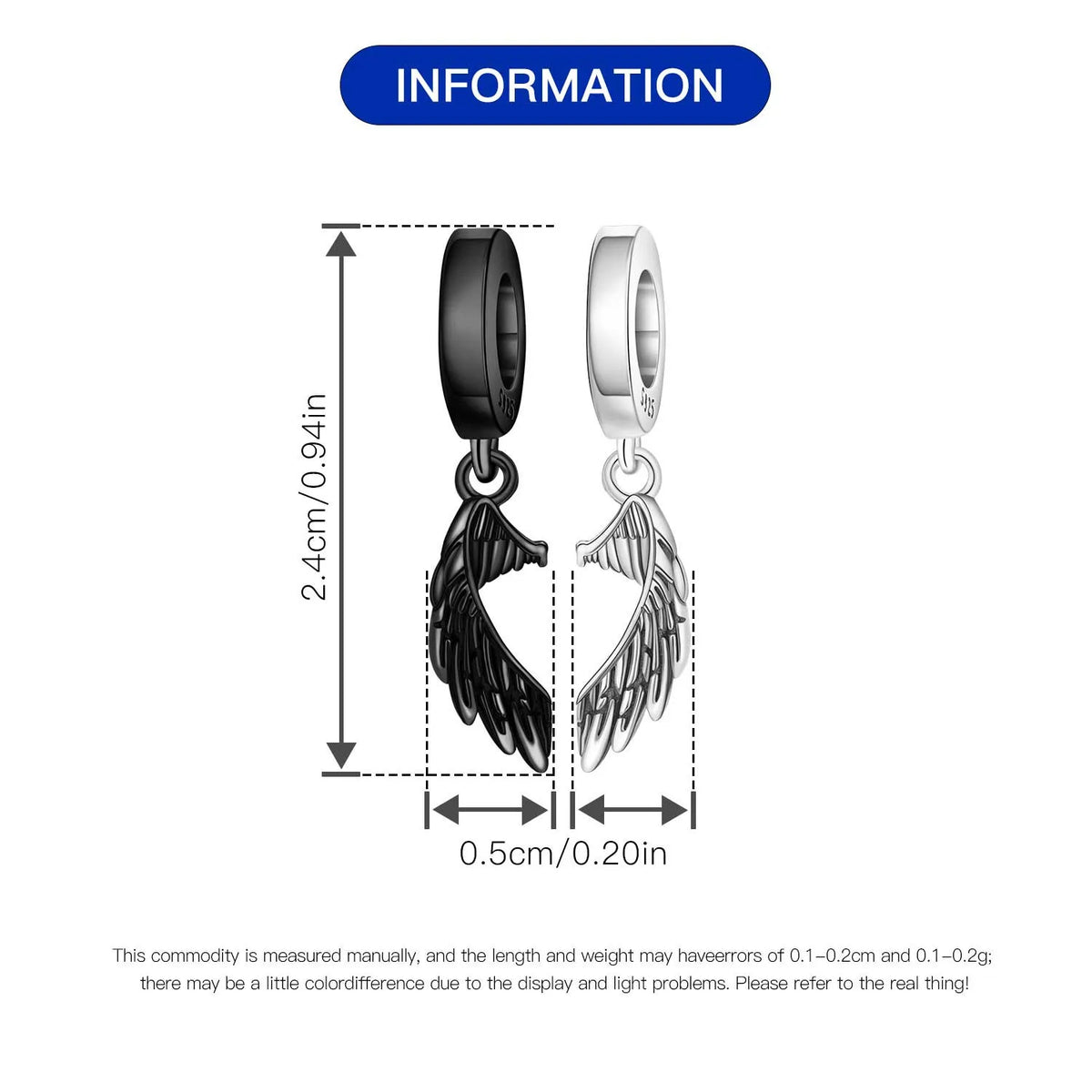 925 Sterling Silver Two-tone Symmetrical Angel Wing Pendant Necklace for Women Lucky Symbol Original Jewelry Party Couple Gift