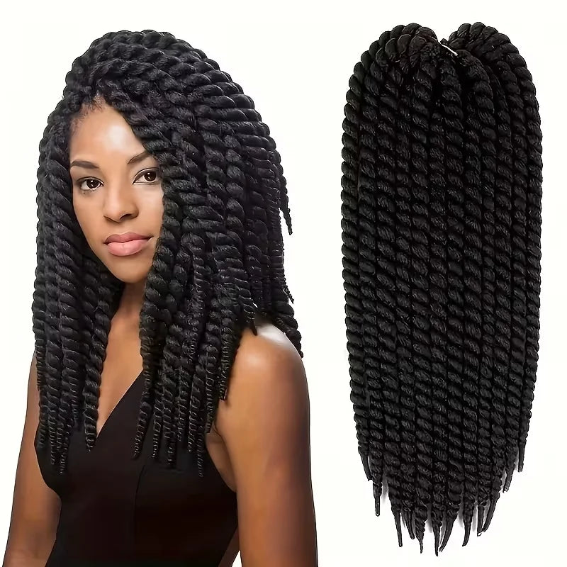 Senegalese Twist Crochet Braids High Temperature Synthetic Fiber, Lightweight &Odorless, Elastic & Soft, Elegant Style for Women