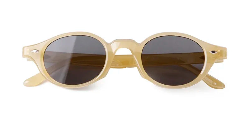 Retro Small Oval Sunglasses Women Brand Design Rivet Blue Tortoise Shell Sun Glasses Outdoor Men Shades Female UV Oculos De Sol