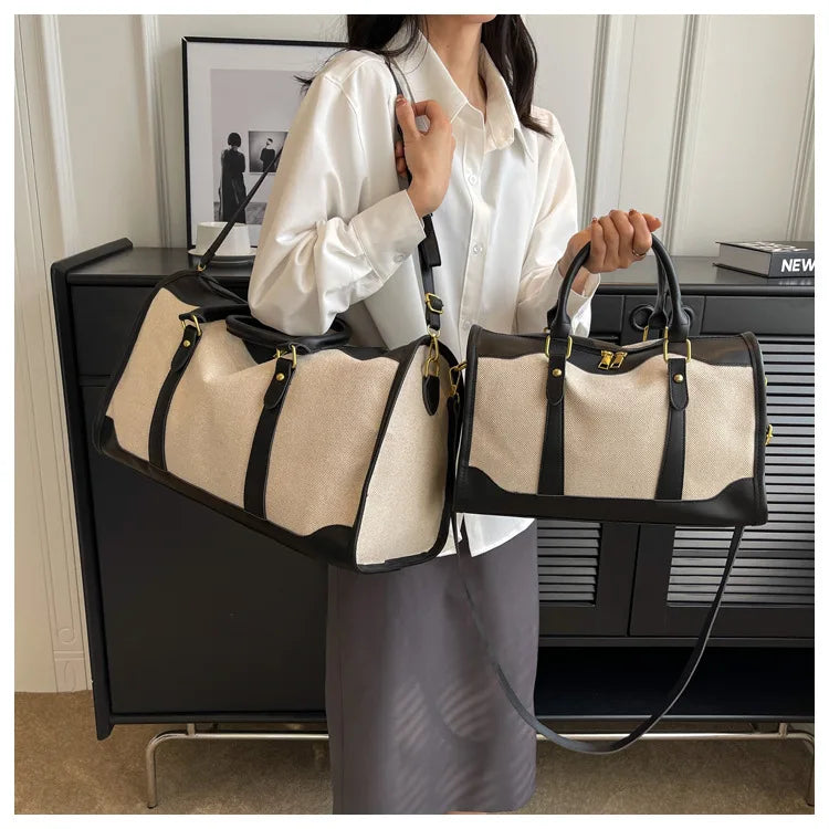 Fashion Travel Bags Women's Canvas Handbags Business Duffels Bags Vintage Fitness Gym Bags Business Trip