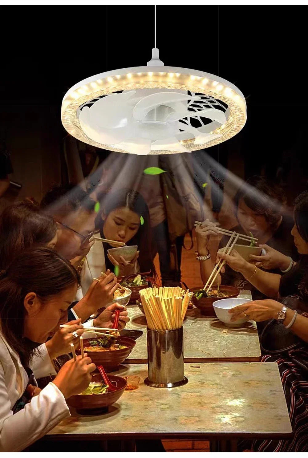 Modern Ceiling Fan With LED Light And Remote Control E27 Fan Lamp 4 Speed 360° Circulating Air For Kitchen Room Home Lighting