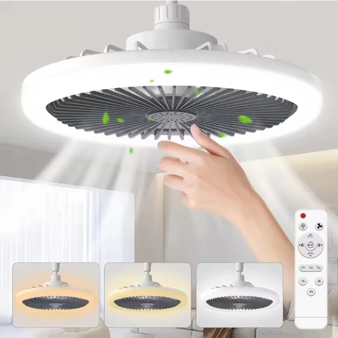 Modern 25cm Ceiling Fans With LED Lights Silent E27 Smart Bedroom Kitchen Electric Fan Lamps Room Decor AC95-260V
