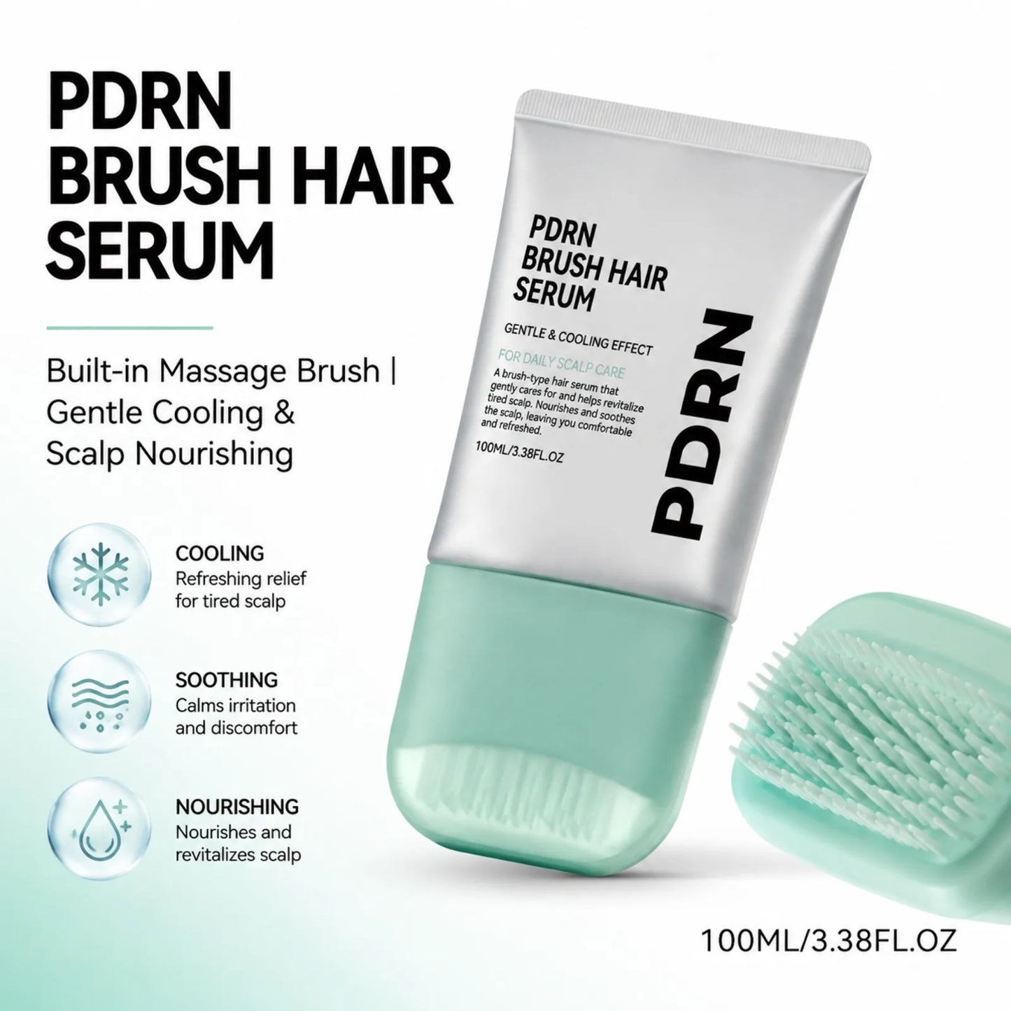 PDRN Hair Serum Centella Scalp Soothing Serum Nourishing Calm Tense Scalp Cooling Daily Scalp Care Sensitive Scalp Massager