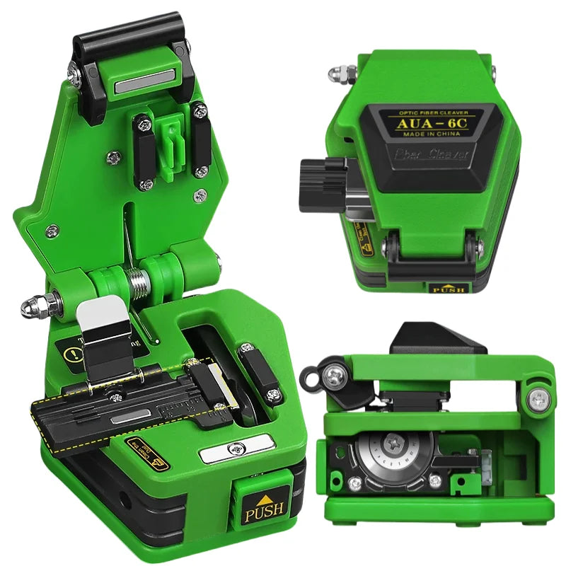 AUA-6C Fiber Cleaver FTTH Cable Fiber Optic Cutting Knife Tools Cutter Three-in-one Clamp Slot 16 Surface Blade