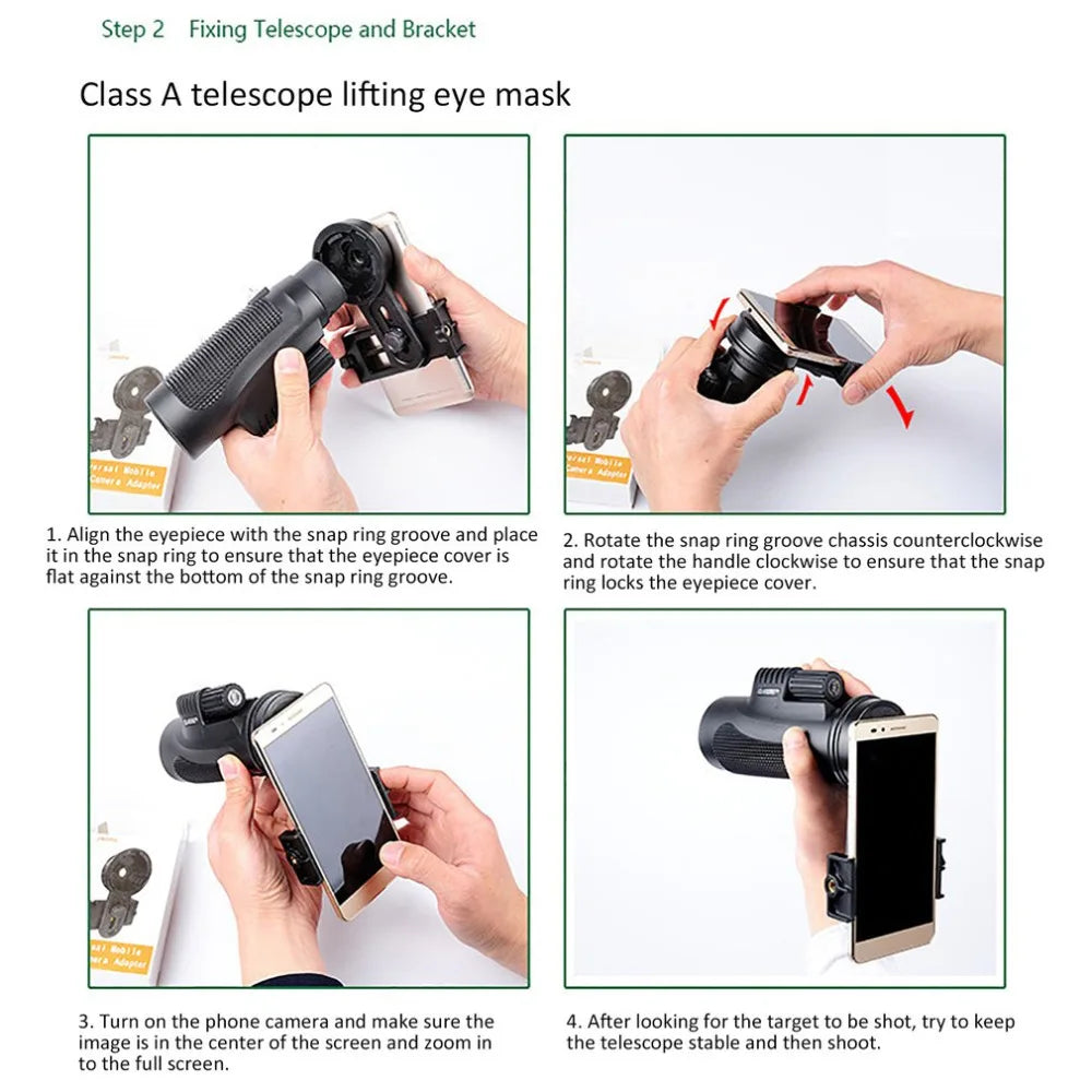 Universal Monocular Telescope Mobile Phone Holder Outdoor Camera Video Clip Photography Adapter Clip Mount Bracket Dropshipping