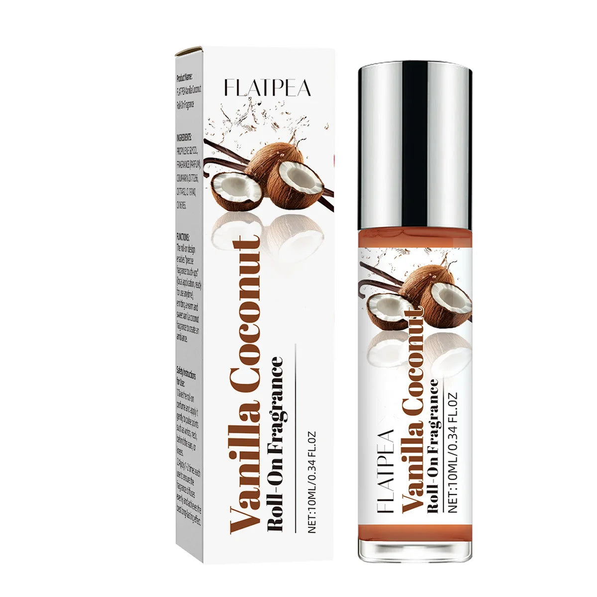 Vanilla Coconut Gourmet Flavor Fresh Eau De Toilette Long-lasting Fragrance Unisex Luxury Roll-on Perfume 10ml