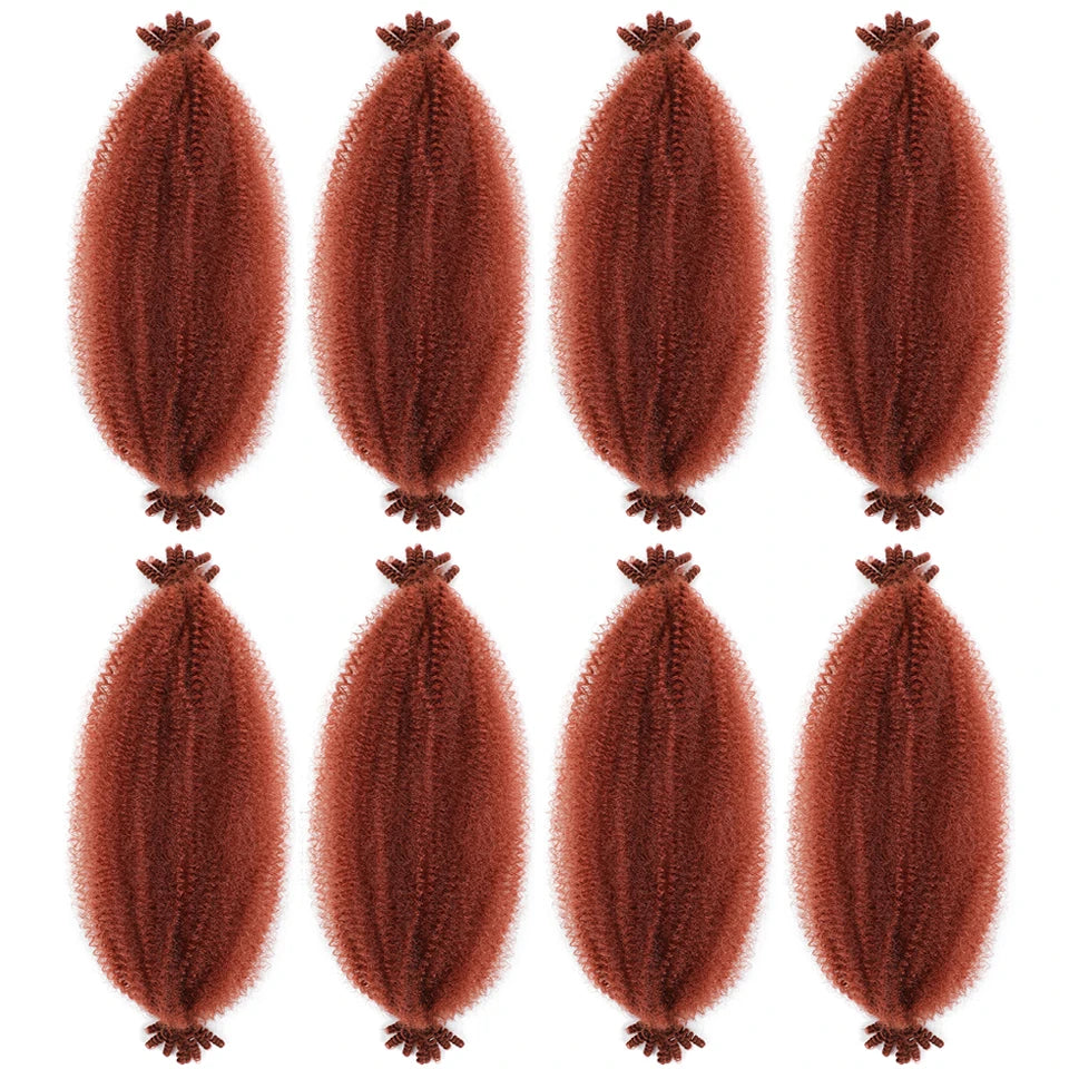 Marley Twist Braiding Hair Ginger Burgundy Ombre Brown Black Springy Afro Twist Hair PreFluffed Spring Twist Kinky Braiding Hair