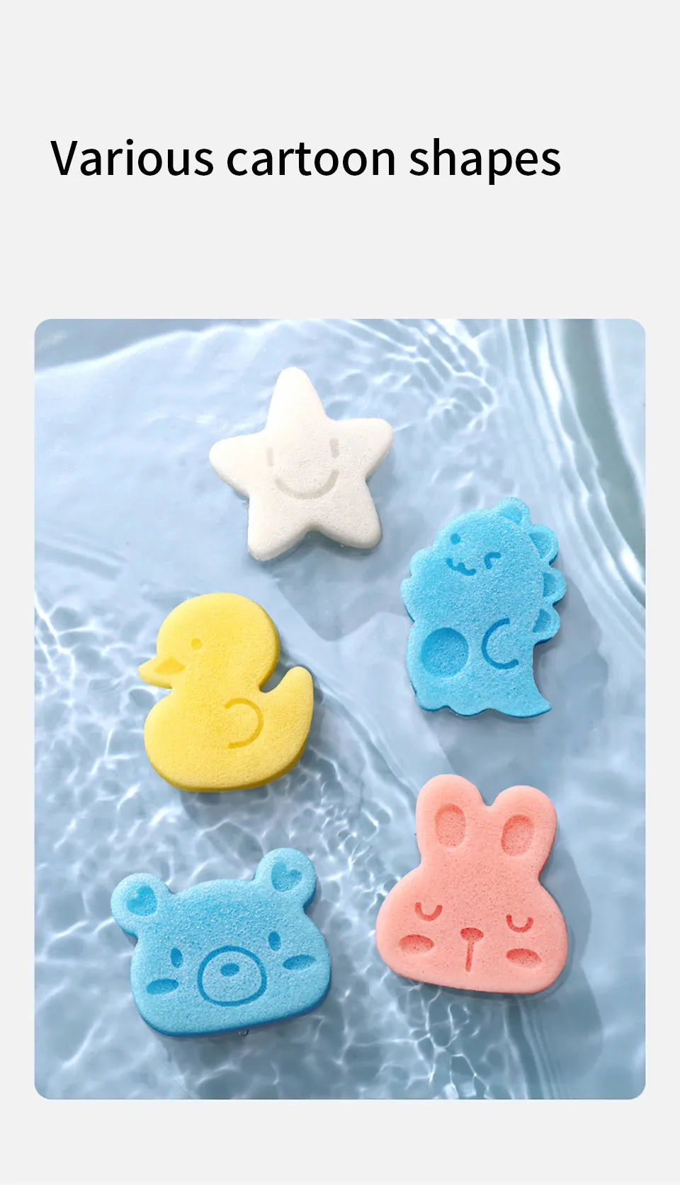 AIBEDILA Children's Bath Sponge Cute Baby Shower Sponge Cleanser Brush Soft Skin-friendly Bath Rubbing Kids Sponge Newborn