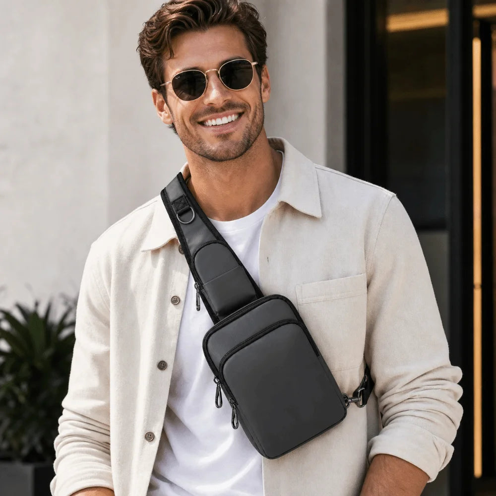 Fashion RFID Blocking Chest Bag Waterproof Anti-Theft Anti-Theft Sling Bag Lightweight Simple Messenger Bag Travel