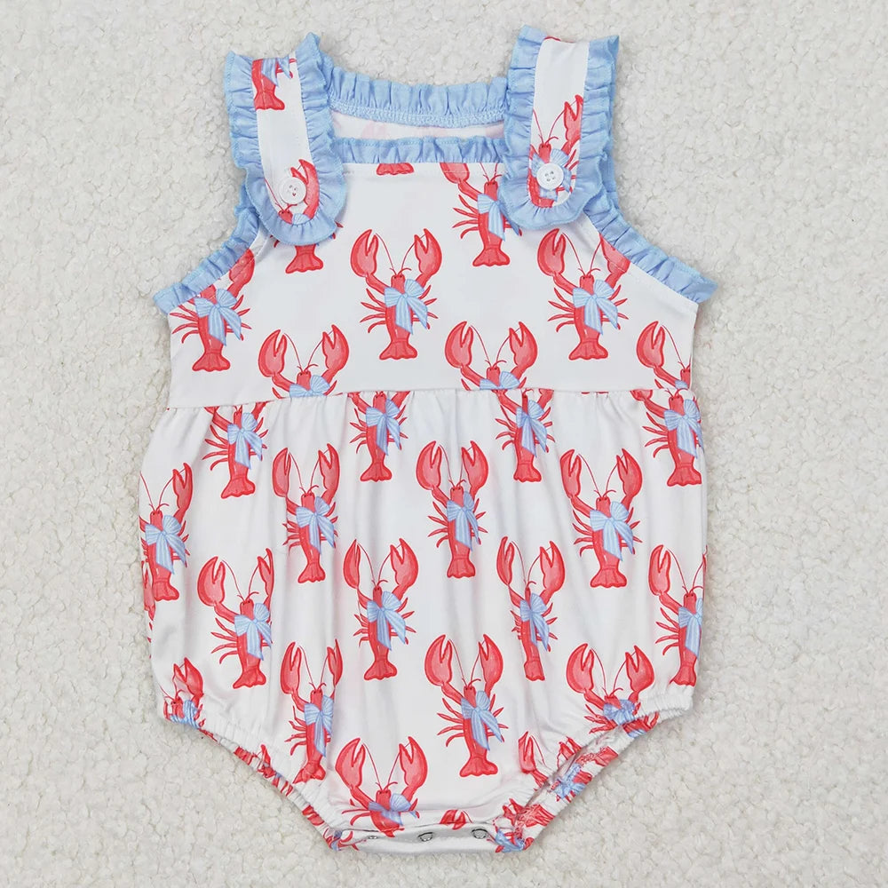 New Fashion Baby Girls Rompers Pink Checkered Flowers Short Sleeve Rompers Boutique Toddler Girls Bubbles Summer Baby Onesie Hot