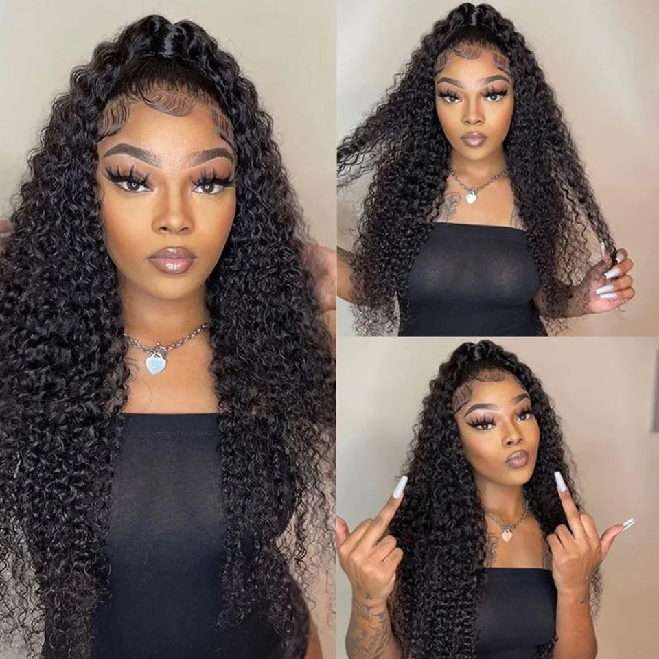 Geeta Curly Drawstring Wigs 13x6 Kinky Curly Lace Front Wig 13x4 Human Hair Lace Frontal Wigs Human hair for Women 4x4 5x5 Wig