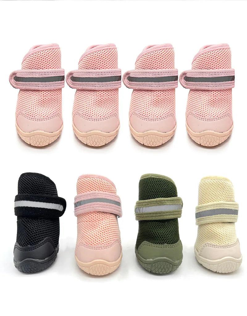 4pcs/set Pet Shoes Boots Dog Woven Shoes Small Non-slip Breathable Wear-resistant Protective Footwear Dog Shoes