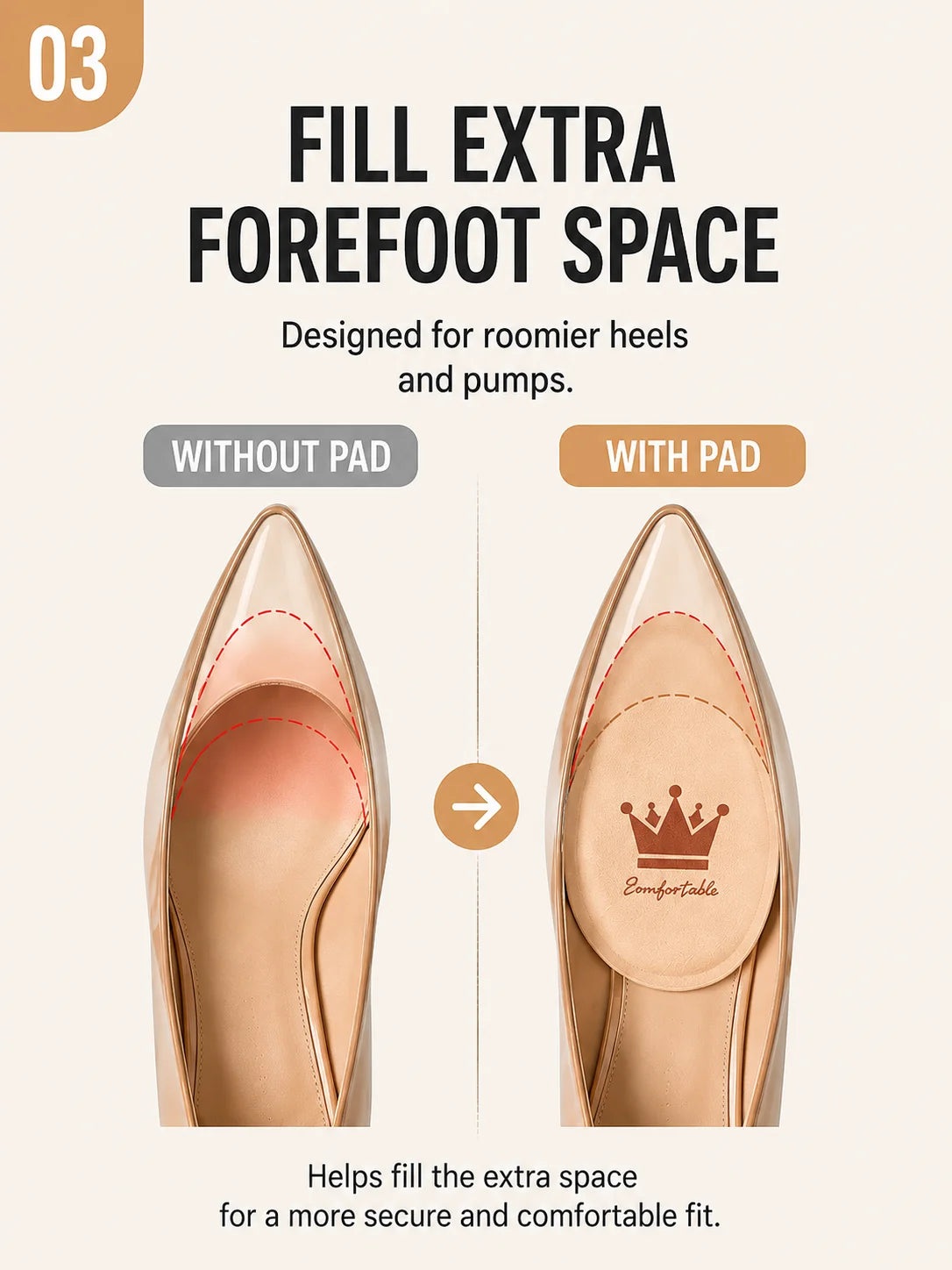 Women Forefoot Pad Pain Relief Insert Half Insoles High Heel Shoes Non-slip Cushion Shoe Breathable Sweat Absorbing Foot Pads