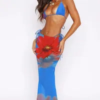 New Swimwear Sexy Bikini Mesh Trousers Three-piece Split Women's Swimsuit