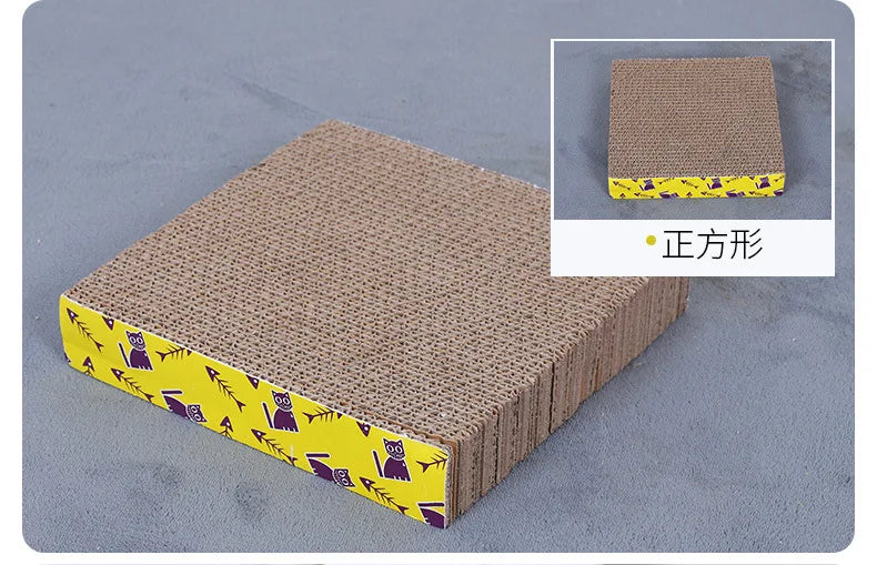 Pet Cat Scratching Corrugated Board Grinding Claw Plate+Catnip Paper Pad Climbing Frame Scraper Mat Cat Cardboard Cat Toys