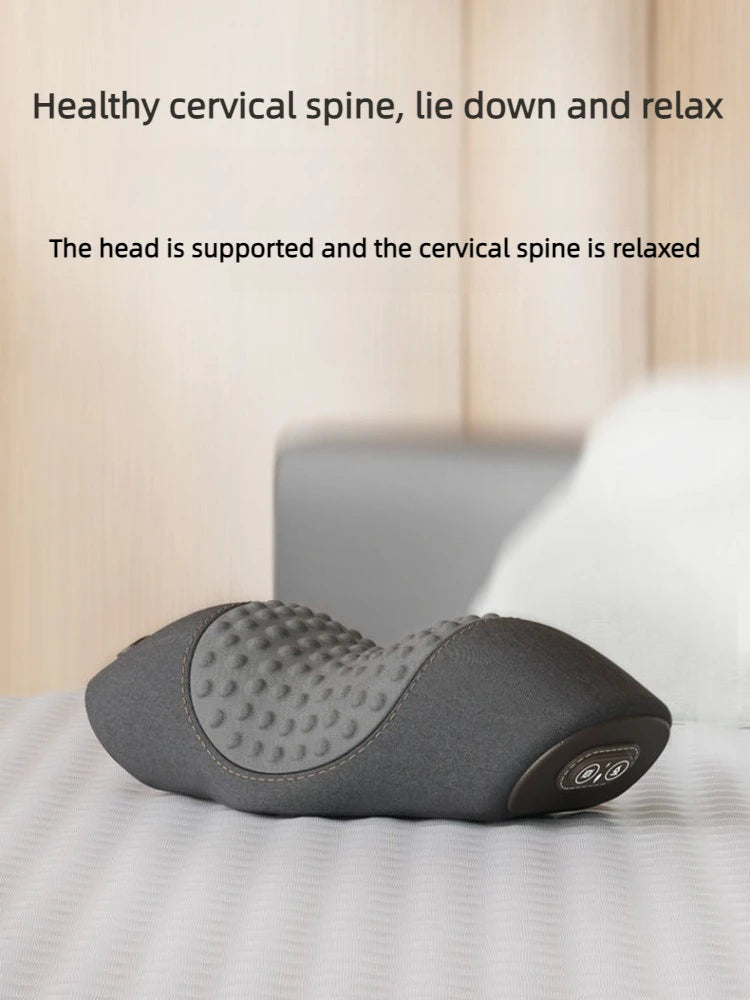 Electric Neck Massager Neck Pillow, Hot Compress, Neck Stretching, Heating Vibration, Shoulder Massage Pillow, Back Traction