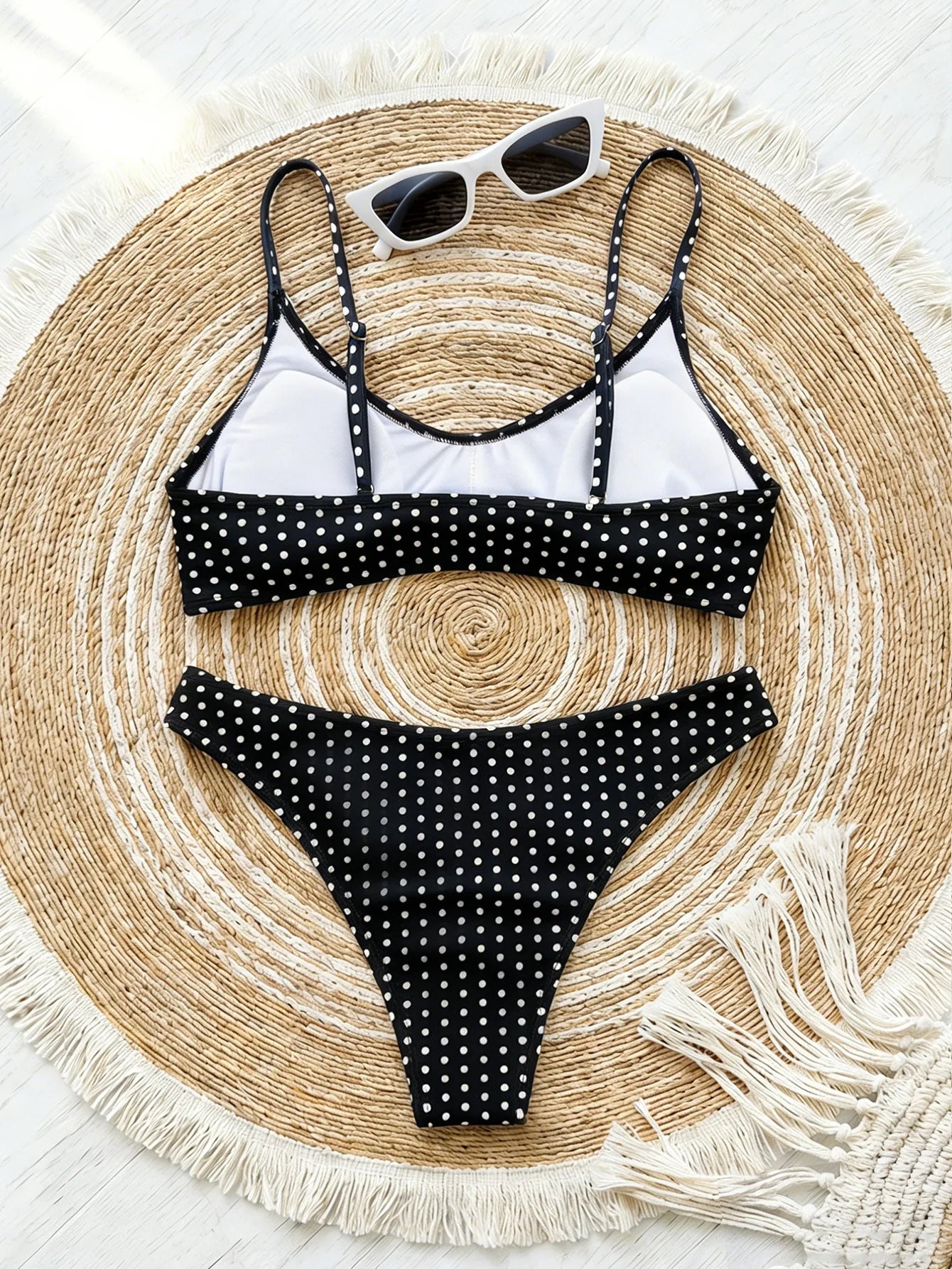 2026 Sexy Polka Dot Print Bikini Set for Women Quick Dry Low Waist Push Up Swimwear Beach Vacation Bathing Suits for Females