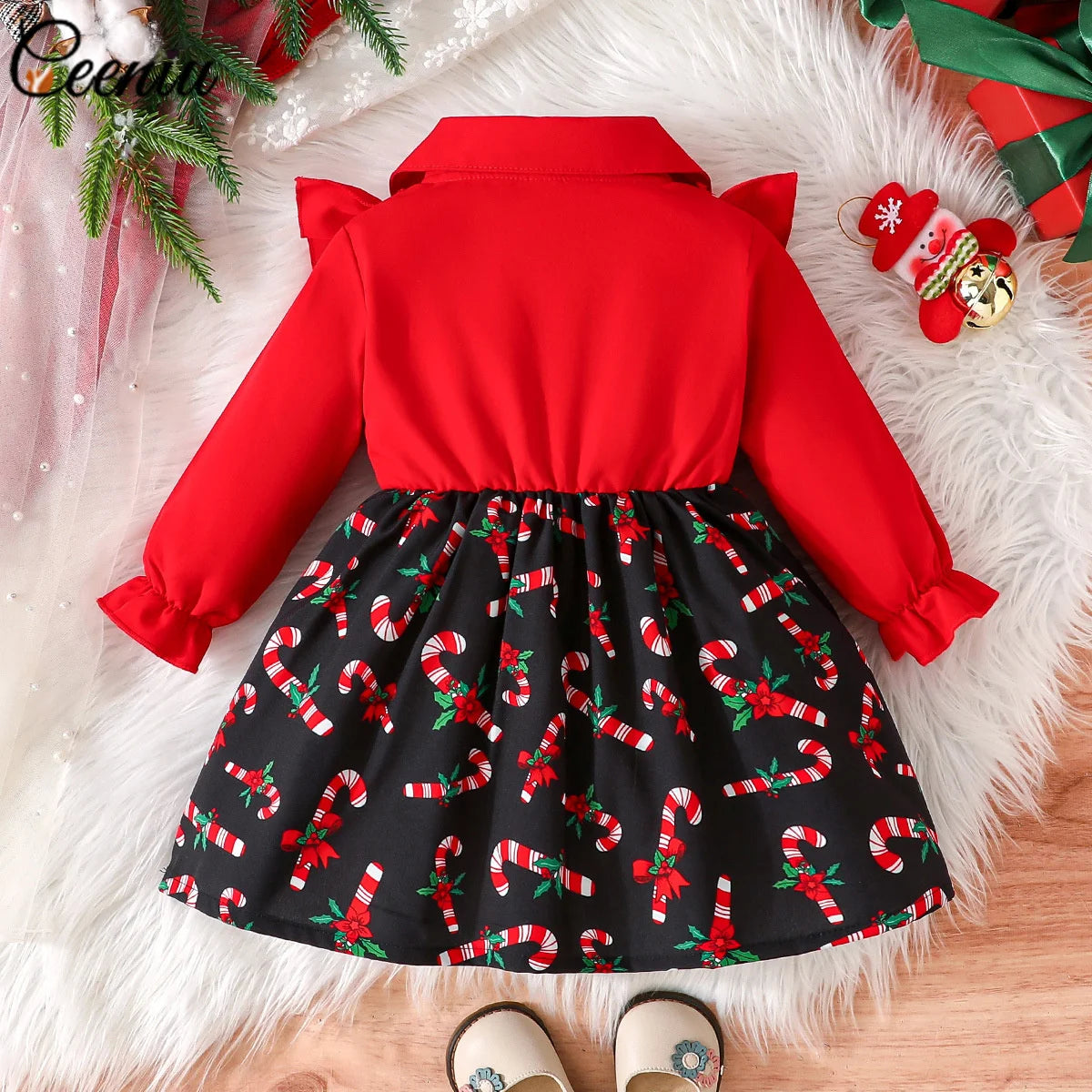 Baby Dress For New Year Green Tree Print Xmas Christmas Dress For Newborns Toddler My First New Year Girls Costumes