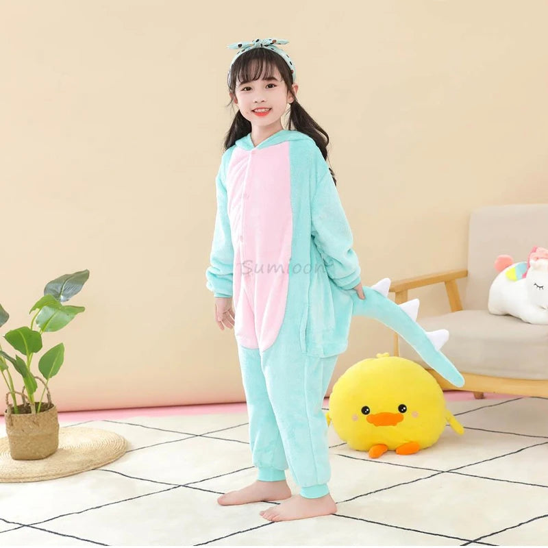 Kigurumi Onesie Kids Unicorn Pajamas For Children Animal Cartoon Blanket Sleepers Baby Costume Winter Boy Girl Licorne Jumspuit