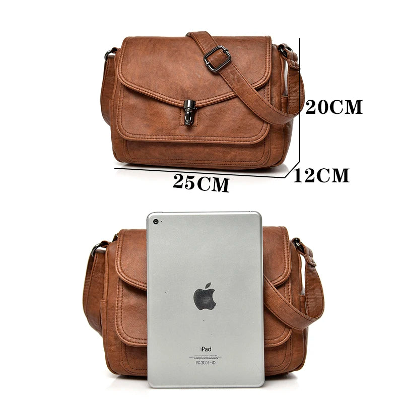 Vintage Soft Leather Women's Crossbody Bag Luxury Designer Handbag Small 2024 Sac a Femme Femmels' Shoulder Bags