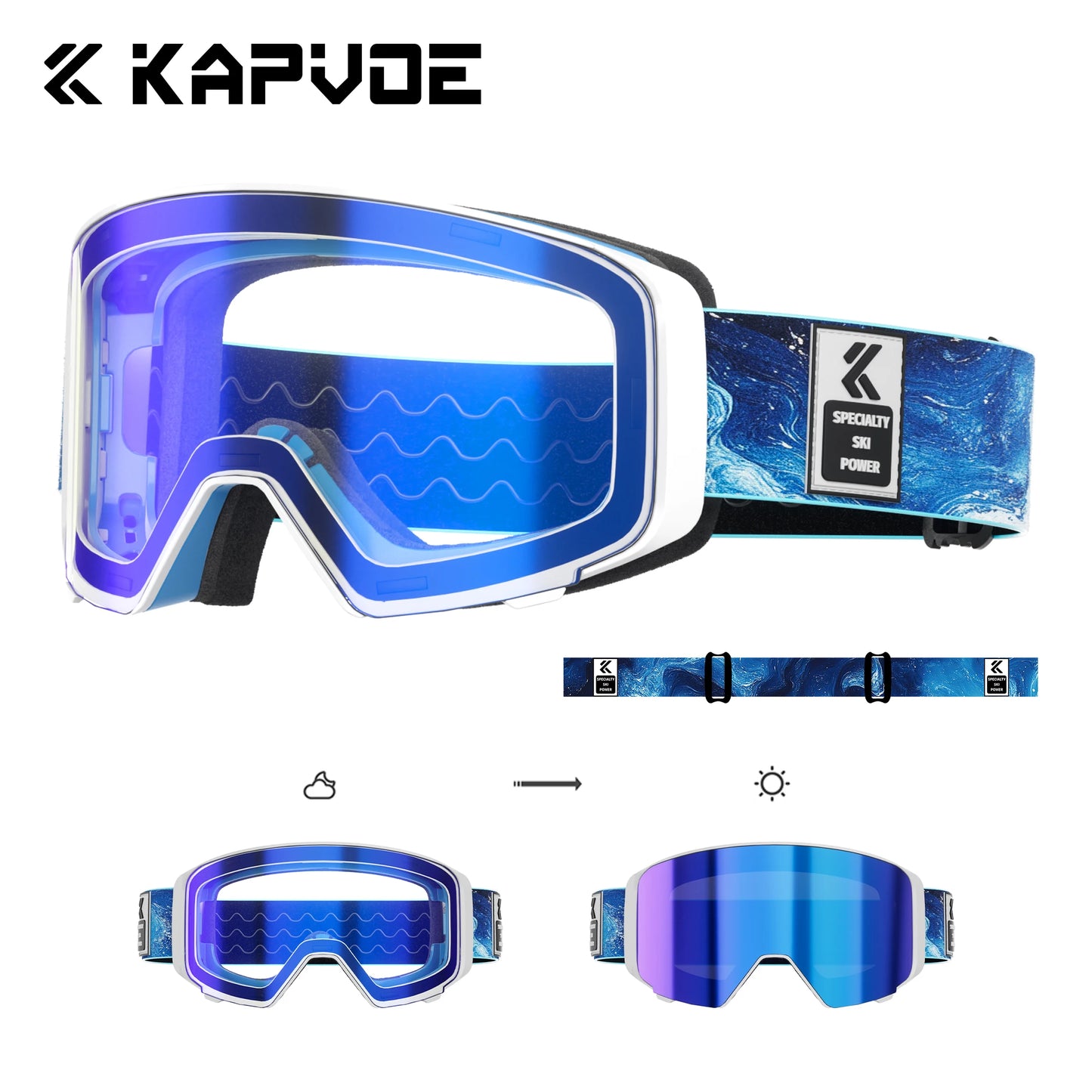 Kapvoe 2026 Skiing Eyewear Flip Ski Goggles Photochromic Snow Goggles Men Snowboard Mask Protection Glasses Snowmobile Winter