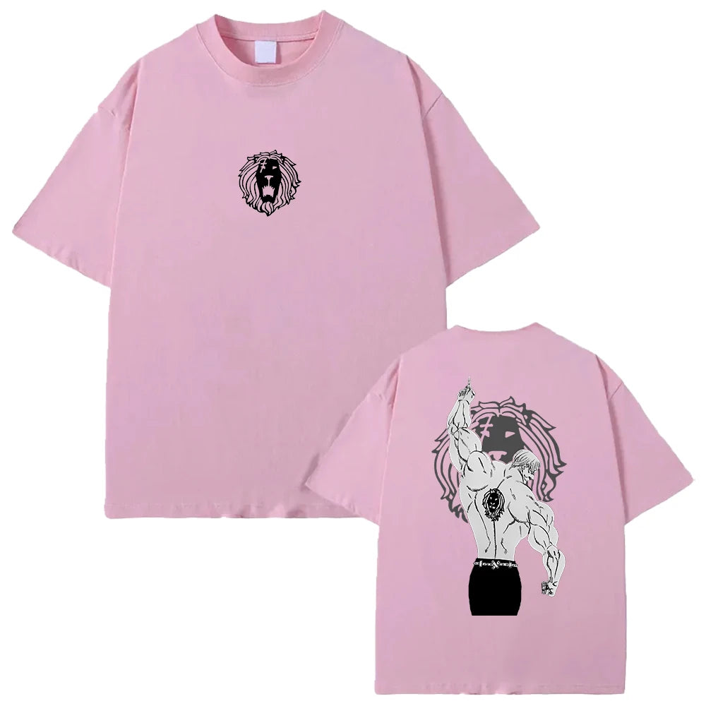 Anime The Seven Deadly Sins Escanor Graphic T Shirt Men Women Cotton Tshirts Manga Oversized Tee Harajuku Male Casual T-shirt