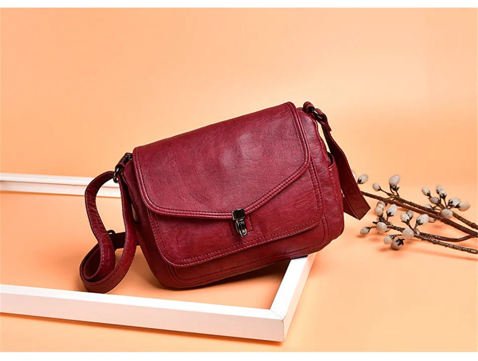 Vintage Soft Leather Women's Crossbody Bag Luxury Designer Handbag Small 2024 Sac a Femme Femmels' Shoulder Bags