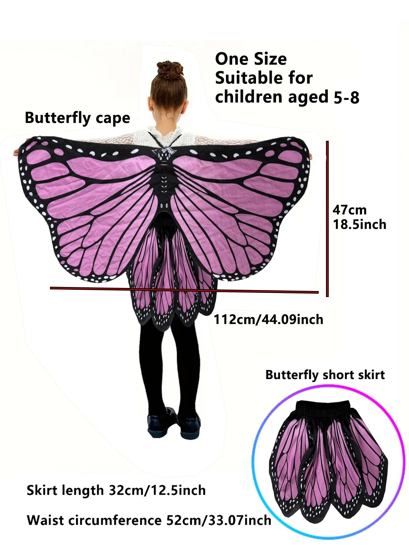 Halloween Kids Butterfly Costume Girl Fairy Butterfly Wings Blue Pink Purple Costume