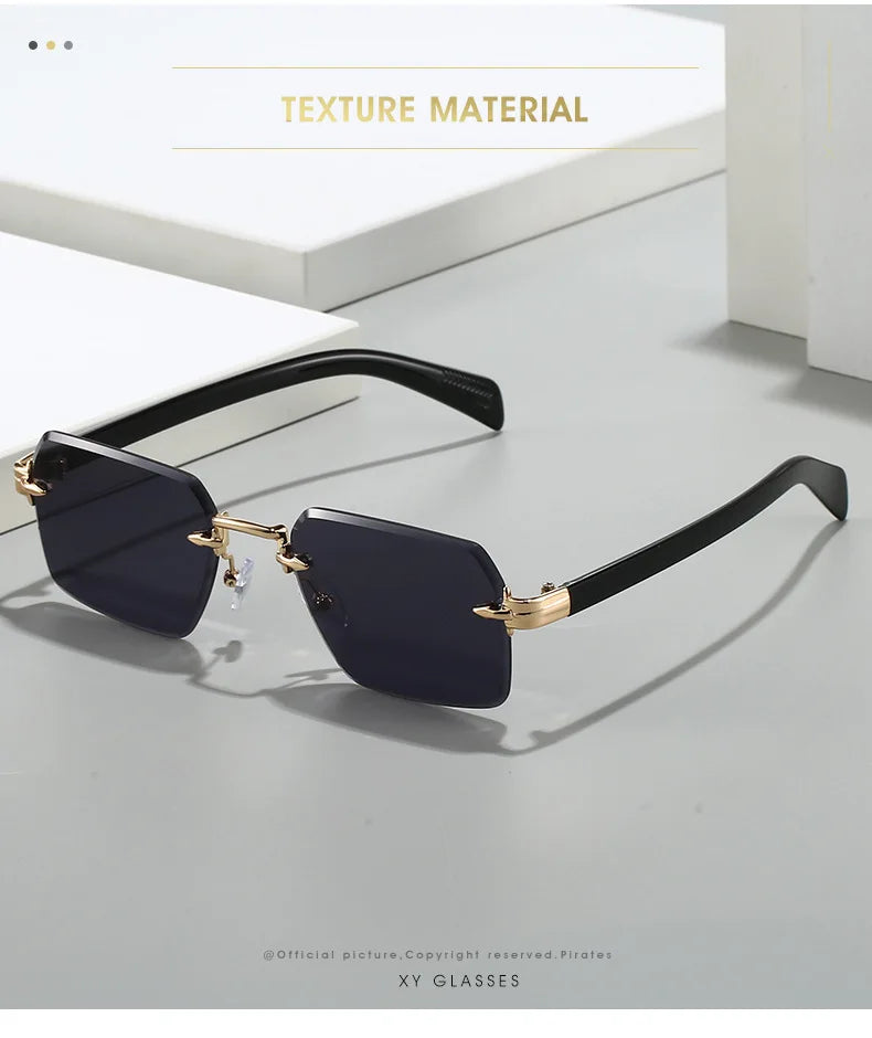 Fashion Rimless Sunglasses Men Women Popular Frameless Sun Glasses Male Female Classic Small Square Summer Travel Shades