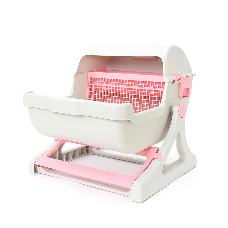 Semi-automatic Cat Litter Box Anti-splash Oversized Semi-closed Pet Toilet Lazy Cat Toilet Pet Products