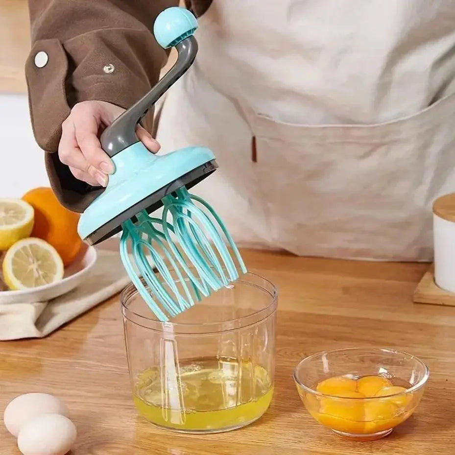 Kitchen Cooking Tools Silicone Semi-automatic Egg Beater Cake Tools Mixer Manual Mixer Self-rotating Egg Beater Egg Supplies