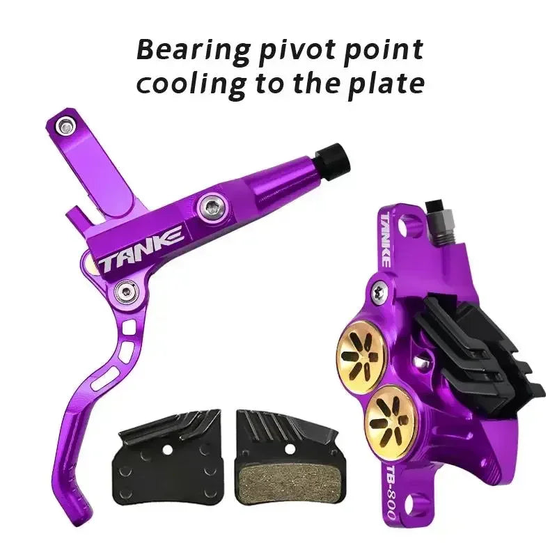 TANKE MTB 4-piston hydraulic disc brake 900/1700mm, 4-piston brake pad in resin, oil pressure AM DH road MTB ultra-light disc br