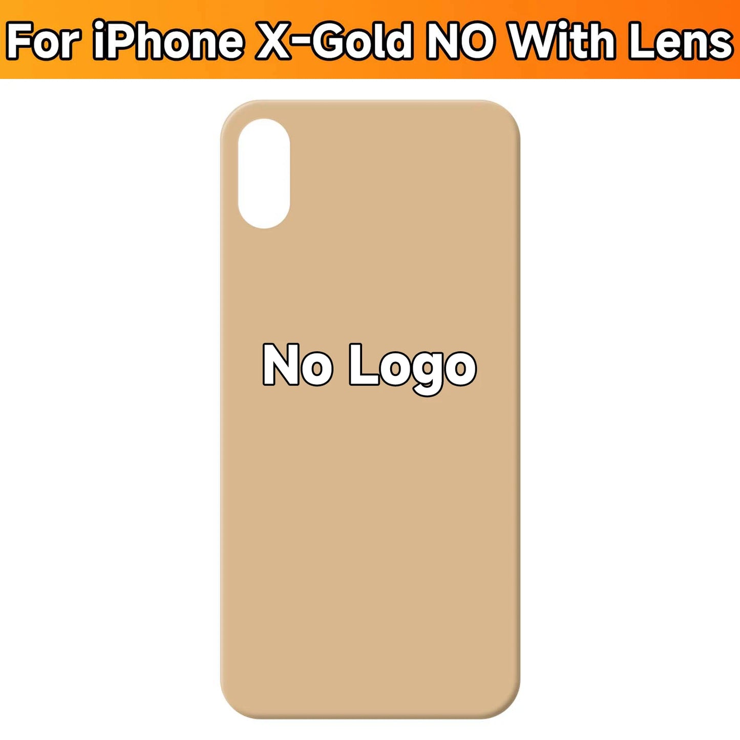 For iPhone X/XS/XS Max Battery Back Cover Glass Panel Rear Door Housing Case Replacement Part No Logo