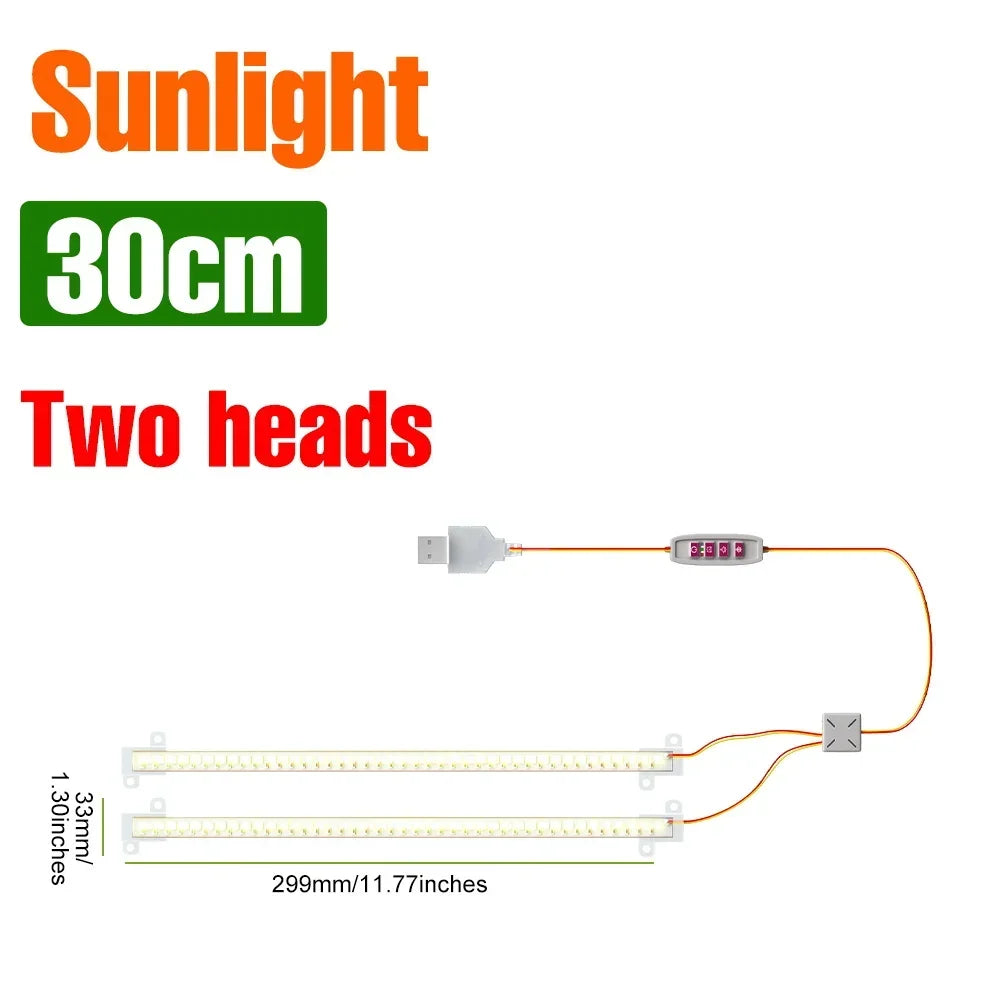 LED Plant Grow Light Bar 5V Full Spectrum Potted Fill Lamp USB Indoor Dimmable Succulent Seeding Flower Cactus Cultivate Lamps