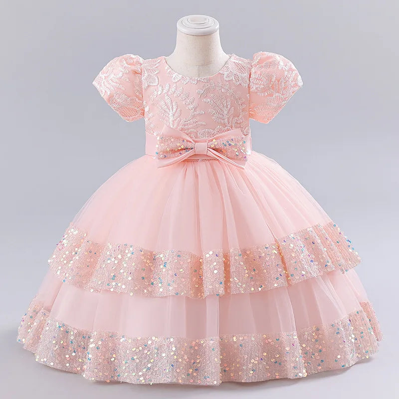 NEW Baby Dress Lace Flower Christening Baptism Clothes Newborn Kids Girls First Years Birthday Princess Infant Party Costume