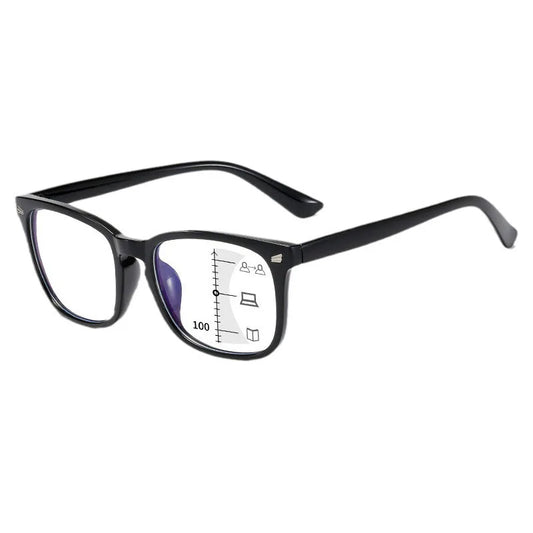 Intelligent Automatic Zoom Progressive Multifocal Anti-Blue Light Reading Glasses Dual-Vision for Men And Women