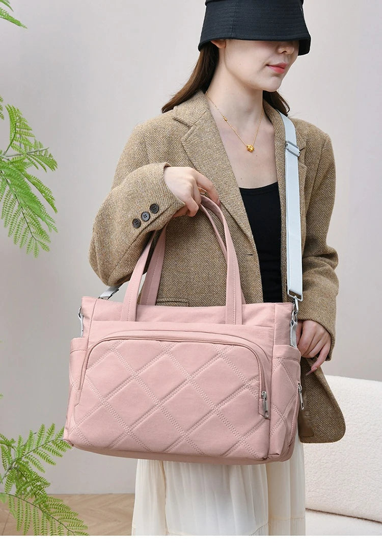 Personalized Name Simple Mommy Bag Large Capacity Solid Color Single Shoulder Crossbody Bag Baby Diaper Storage Bags
