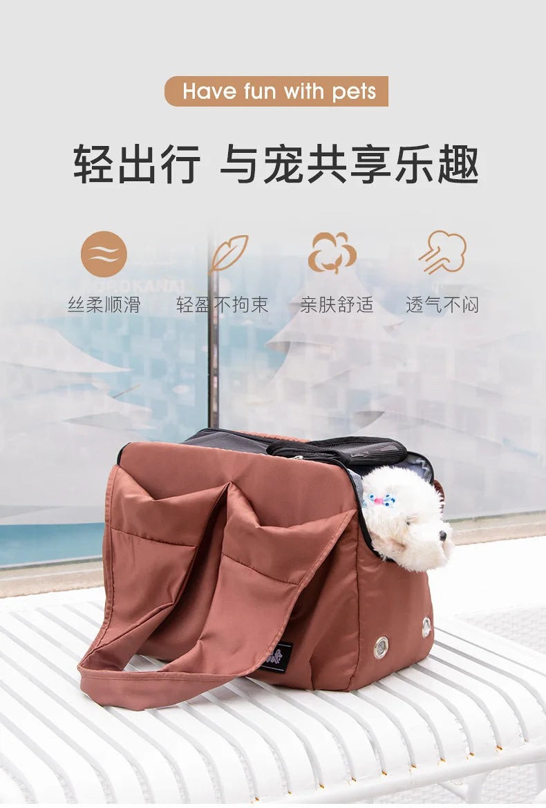 Portable Puppy Shoulder Bags Breathable Cat Carrier Bag Cats Transporter Bag Travel Pet Carrier for Cat Dog Pets HandbagBackpack
