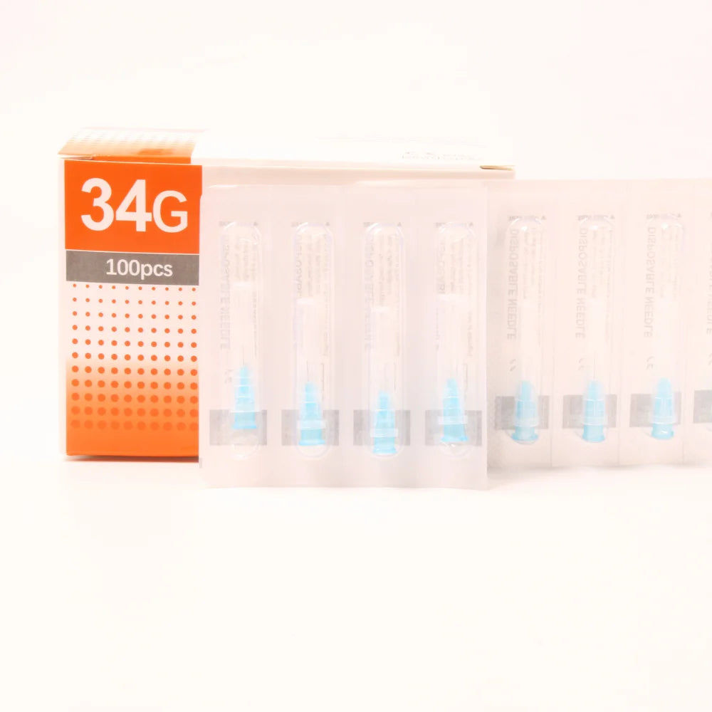 100PCS 34G 4/6/8/13/1.5/2.5MM Painless Small Superfine Beauty Needle Disposable Plastic Syringes Korean Needles Eyelid Tools