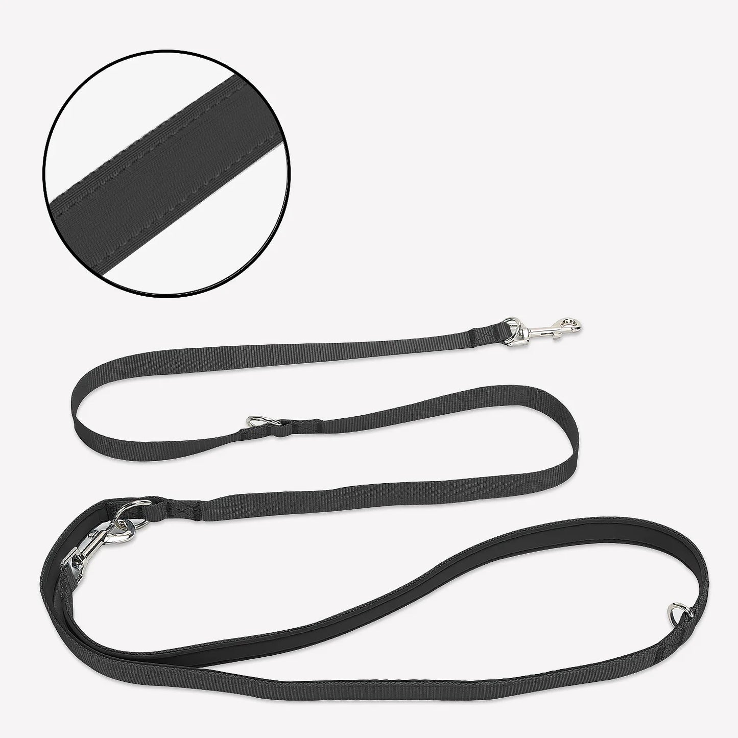 Crossbody Dog Leash Versatile Crossbody Waist Leash with 3 Rings Puppy Walking Leash Reflective Nylon Multifunctional Pet Rope