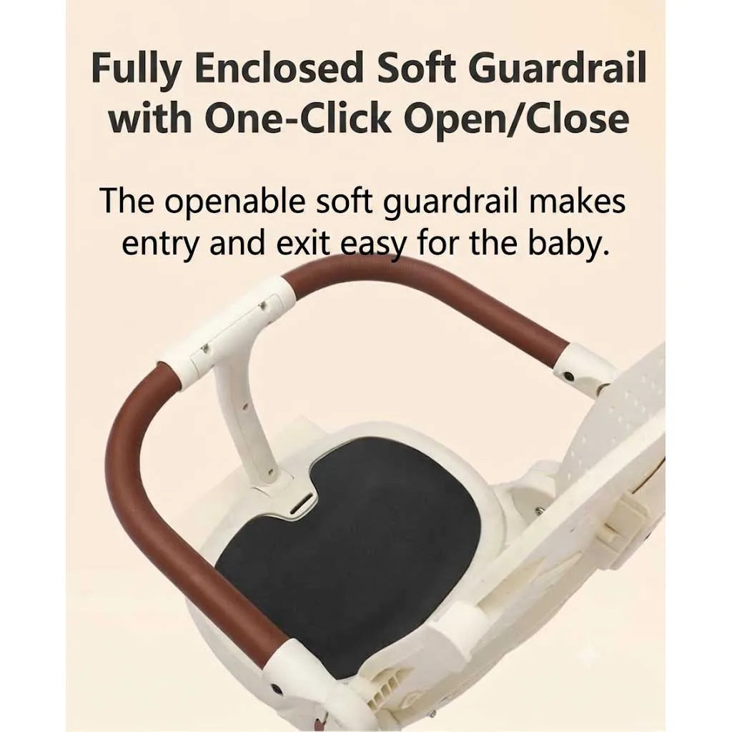 Universal Bicycle Child Seat Foldable Baby Carrier with Adjustable Backrest Breathable Cushion 3-Point Safety Belt