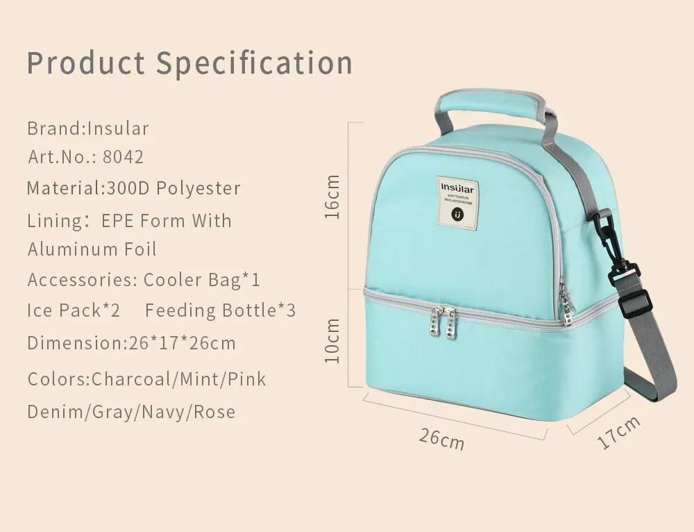 Mummy Diaper Backpack Baby Milk Food Storage Thermal Bags Warmer with Feeding Bottle Thermal Keeps Drinks Cool Travel Backpack