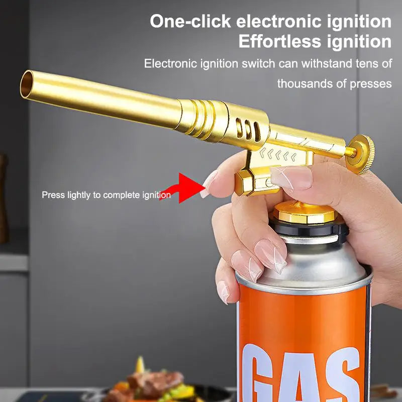 Butane Torch Extended Copper Tube 1300℃ BBQ Flame Gun Copper Aluminum Soldering Tool Liquefied Propane Gas Torch