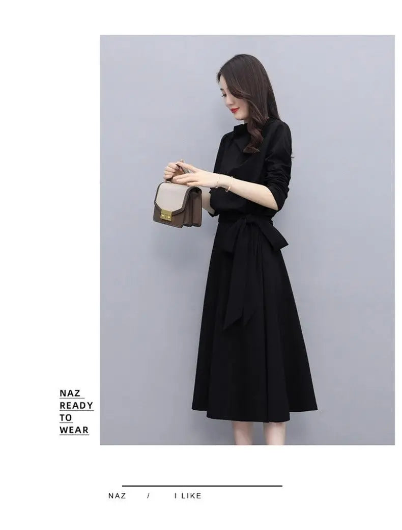 Long Sleeves Dresses Women's Elegant Midi Dresses for Women Womens Office Dress Woman Streetwear Autumn Winter Korean Style New