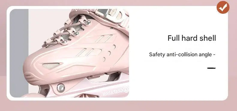 4 Wheels Flashing Inline Skates with Full Protective Gear Set Helmet Knee Pads Elbow Pads Carry Bag Adjustable Size for Boy Girl