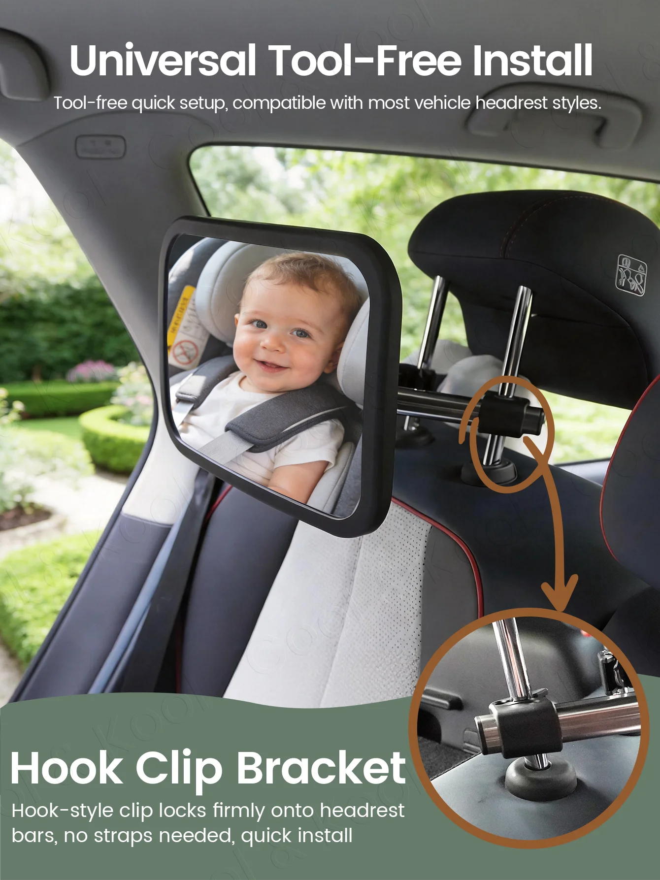 Adjustable Wide Car Rear Seat View Mirror Baby Seat Car Safety Mirror Monitor Headrest High Quality Car Interior Styling