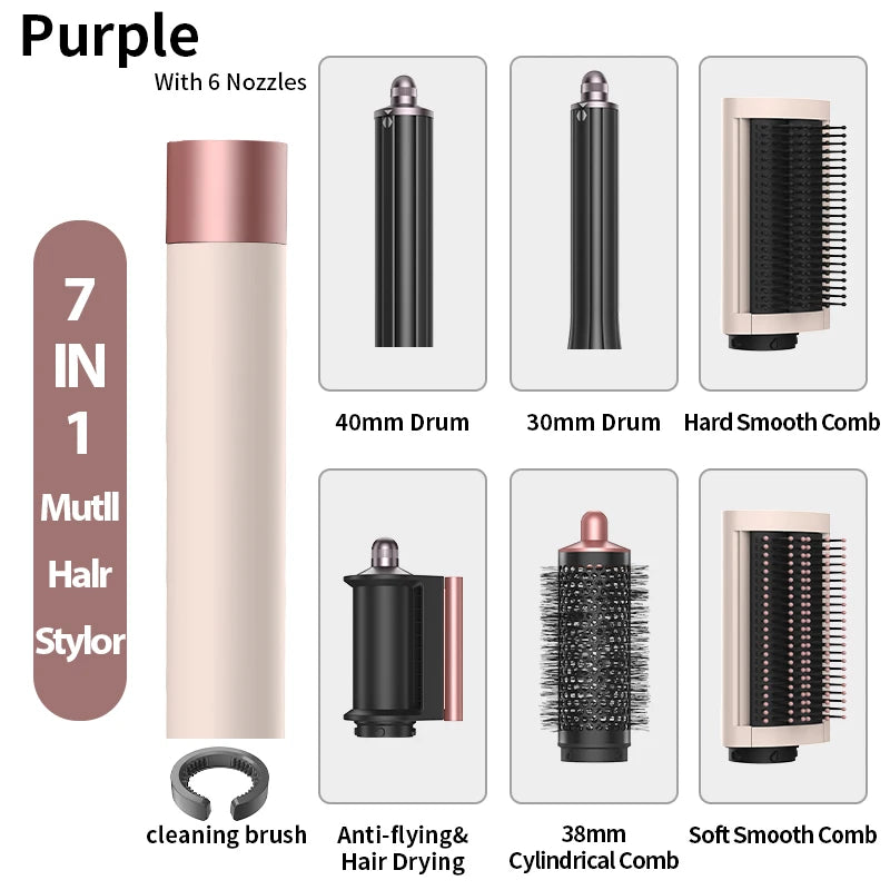 2026 New 7IN1 Multi Hair Styler Curling Iron Hair Hot Air Brush Curling Barrel Hair Dryer Salon Professional Curly Hair Styler